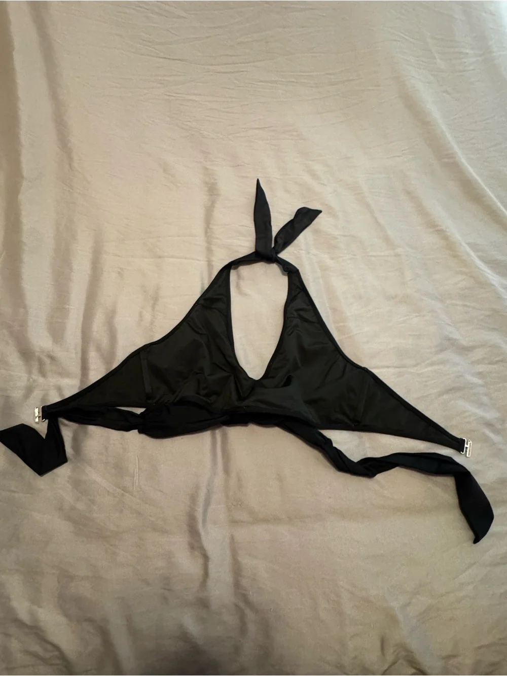 Black Tie-Back Bikini Top